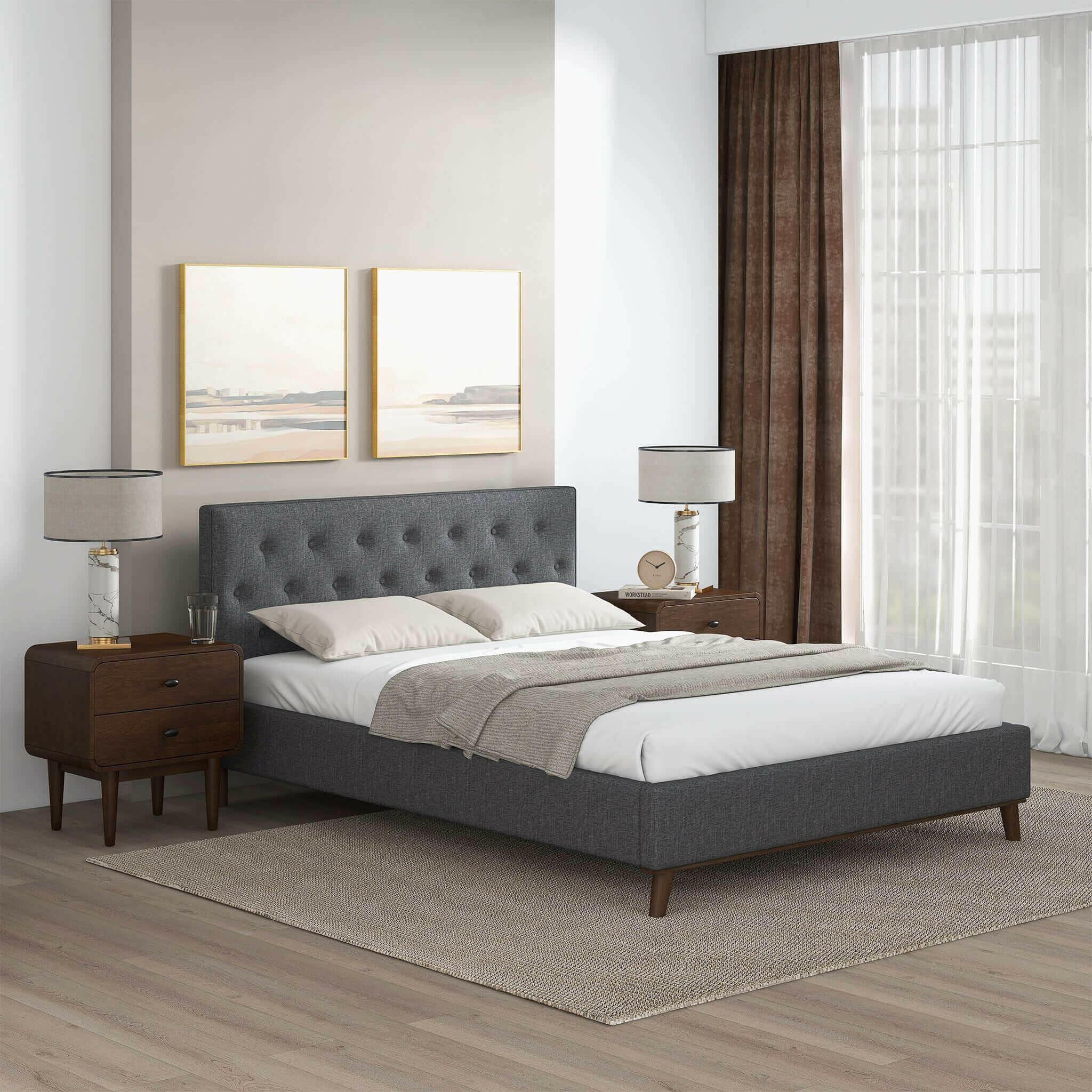 Graceville Queen Fabric Platform Bed.