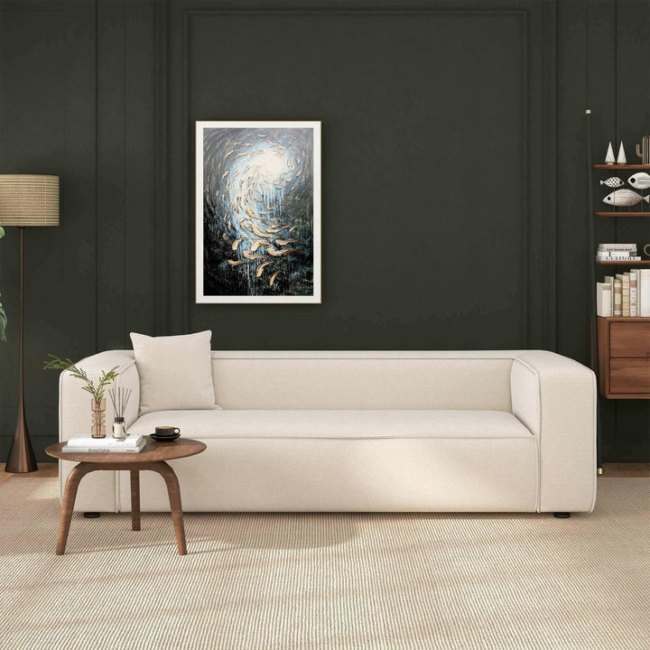 Marshall Modern Cream Boucle Sofa.