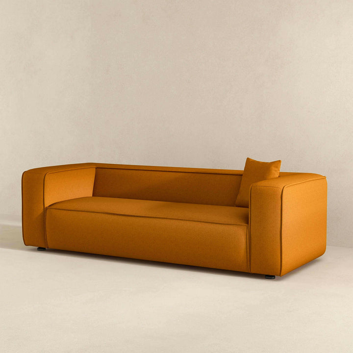 Marshall Modern Dark Yellow Boucle Sofa.