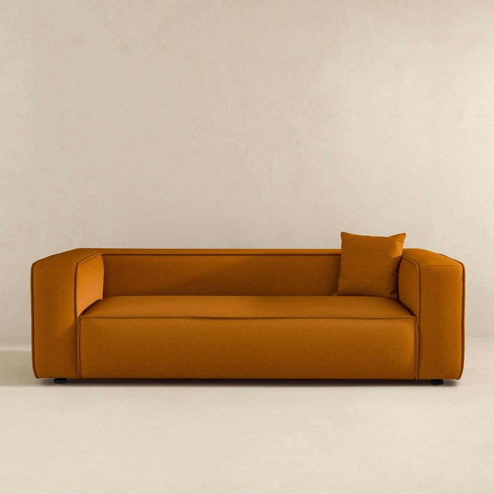 Marshall Modern Dark Yellow Boucle Sofa.