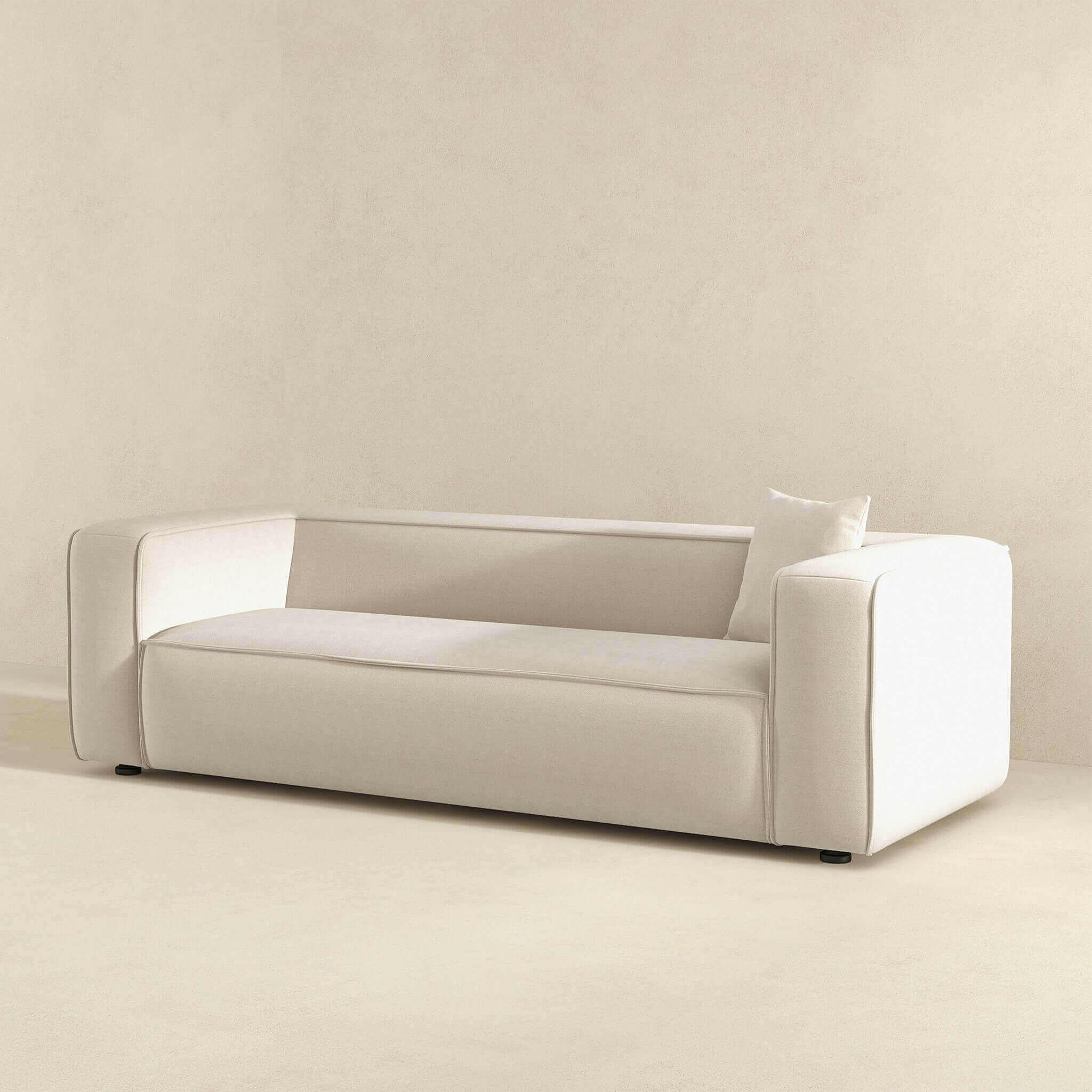 Marshall Modern Cream Boucle Sofa.