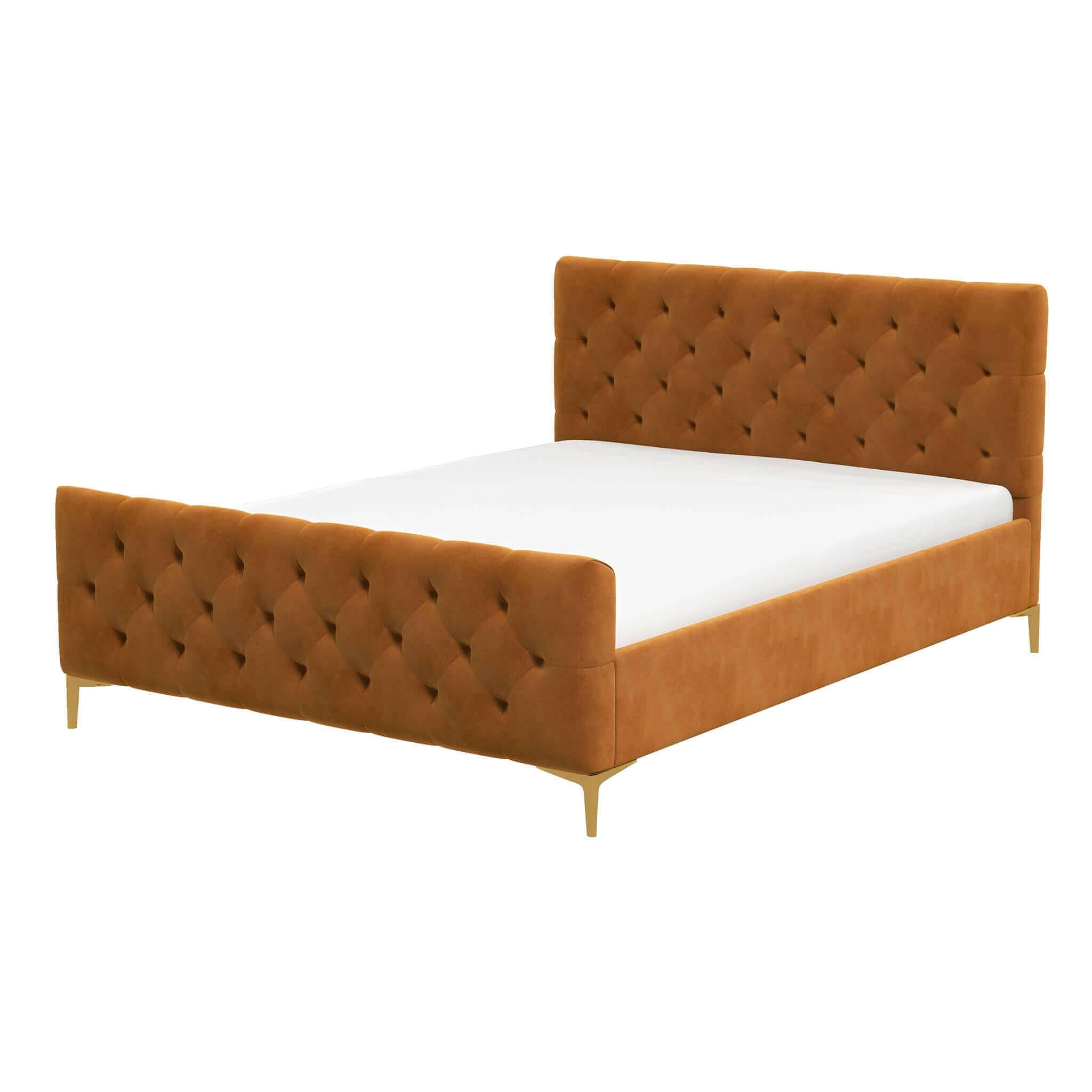 Bailey Cognac Velvet King Bed.