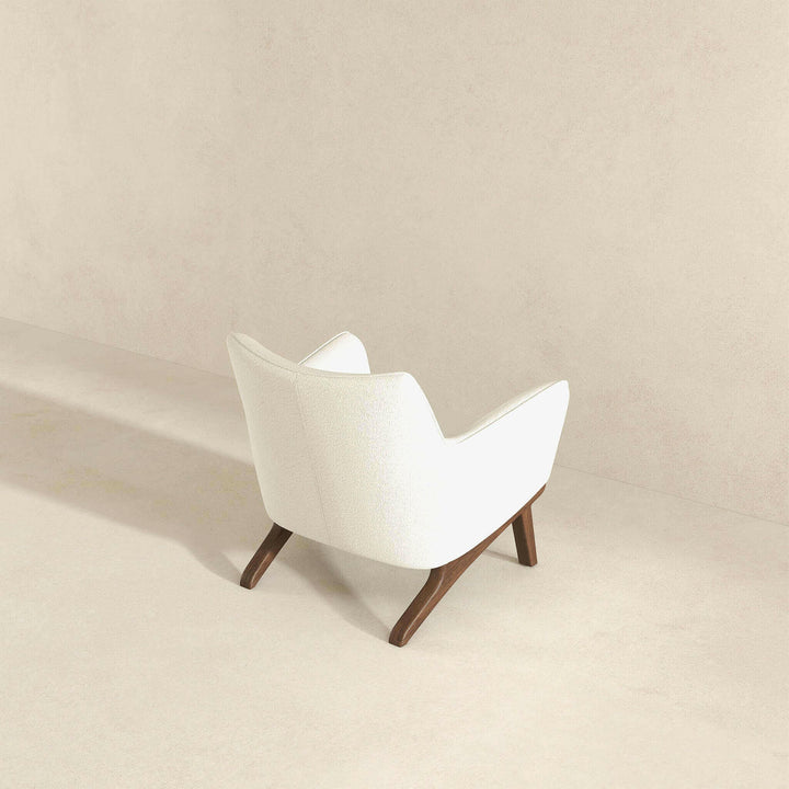 Brayden Mid Century Modern Beige Boucle Armchair.