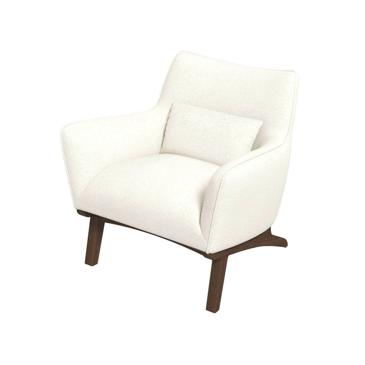 Brayden Mid Century Modern Beige Boucle Armchair.