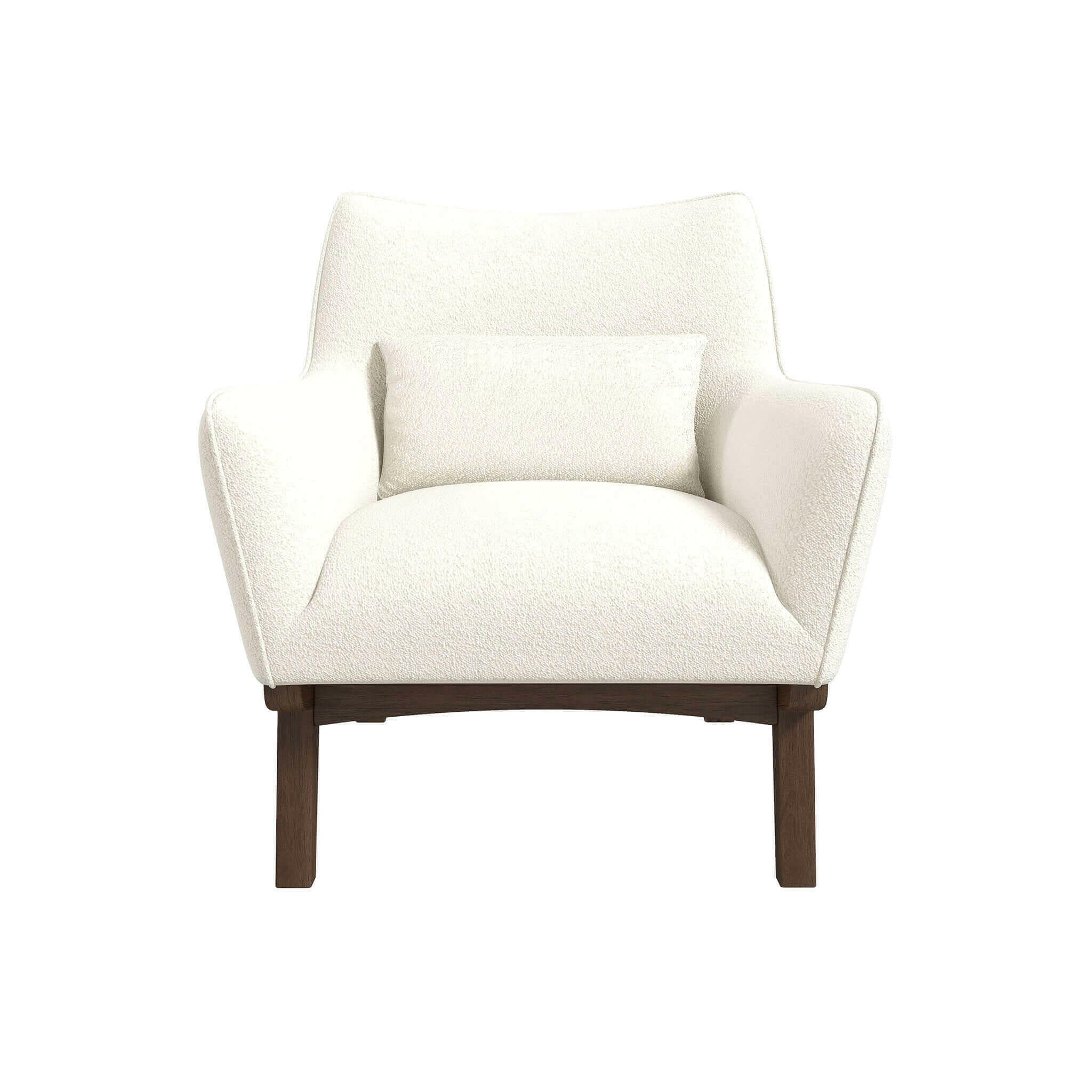 Brayden Mid Century Modern Beige Boucle Armchair.