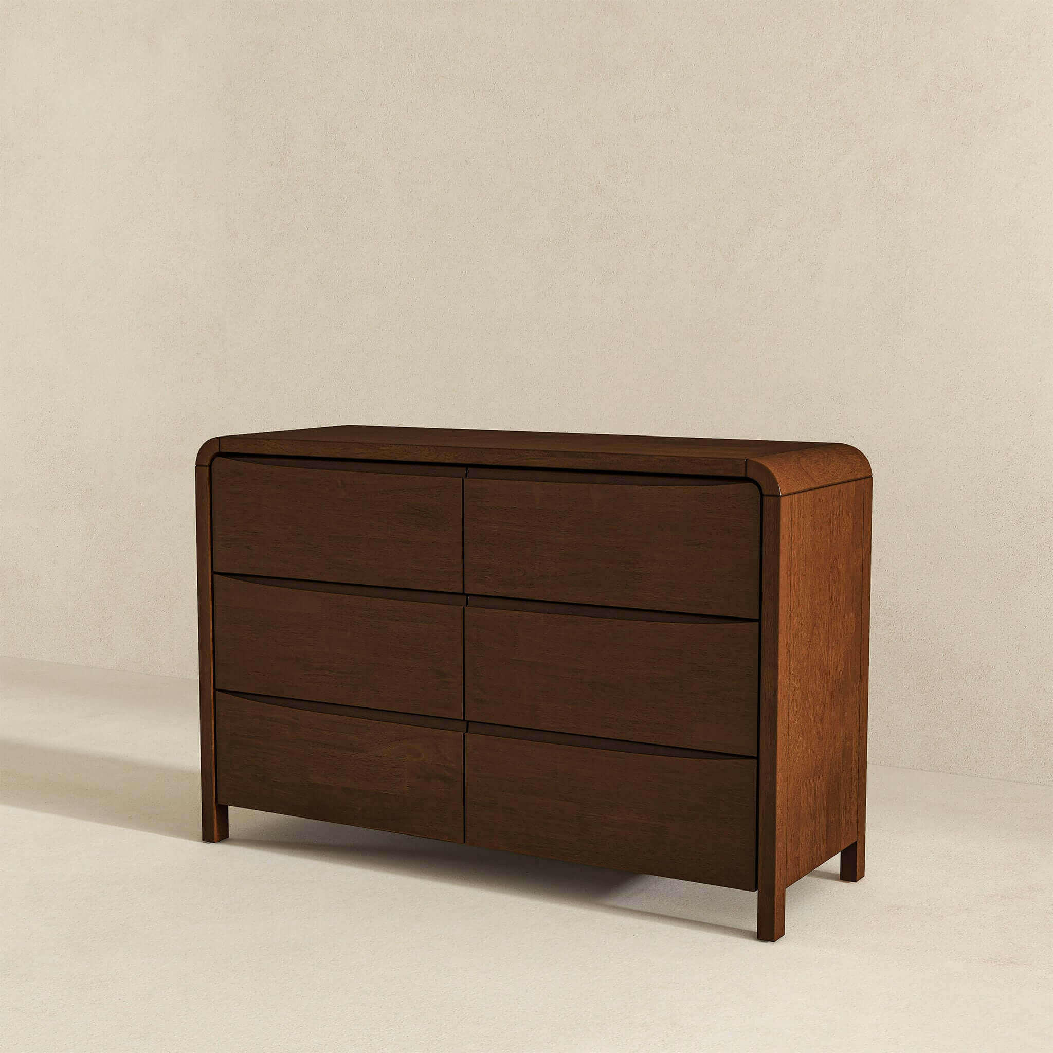 Lionel Mid Century Modern Solid Wood 6-Drawer Dresser.