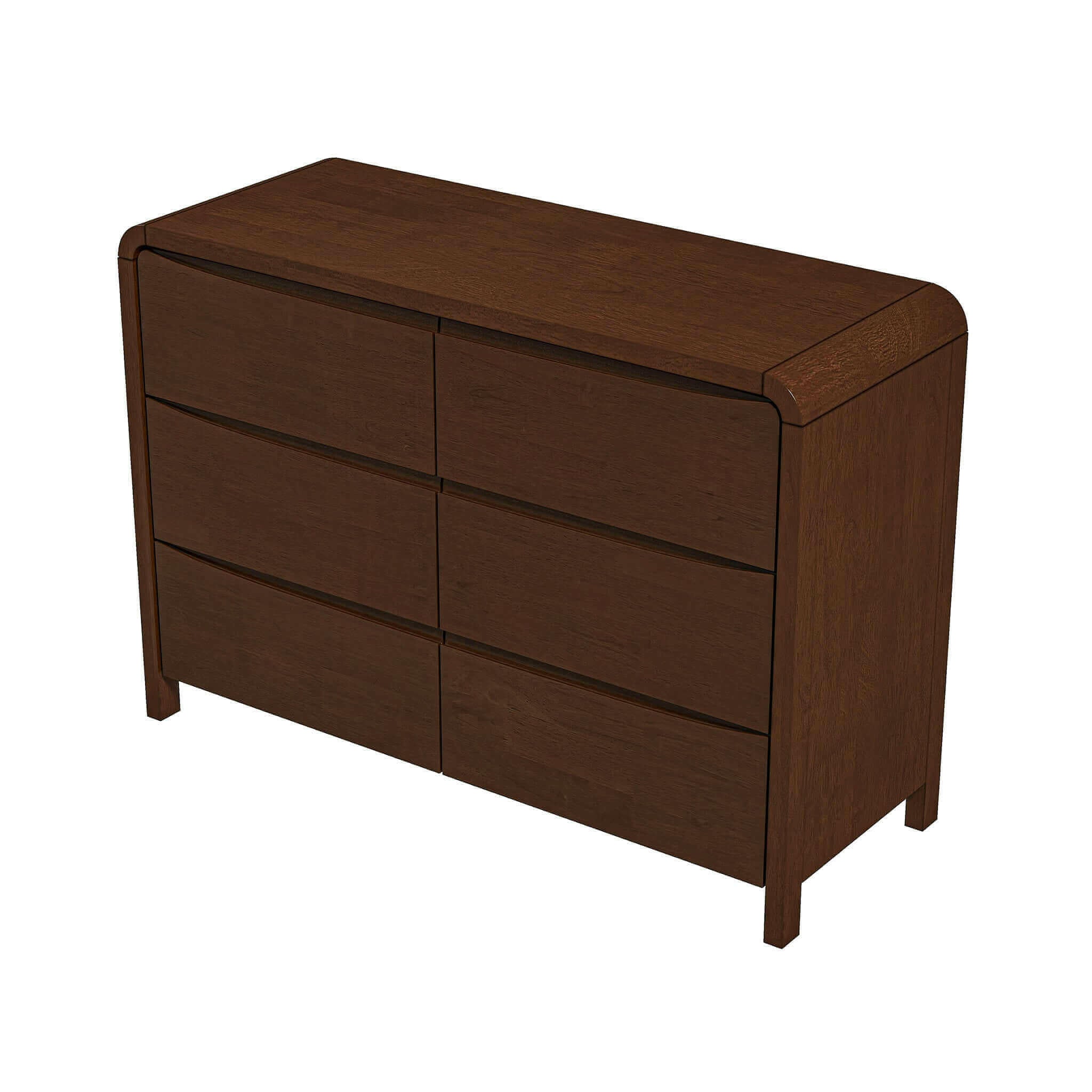 Lionel Mid Century Modern Solid Wood 6-Drawer Dresser.