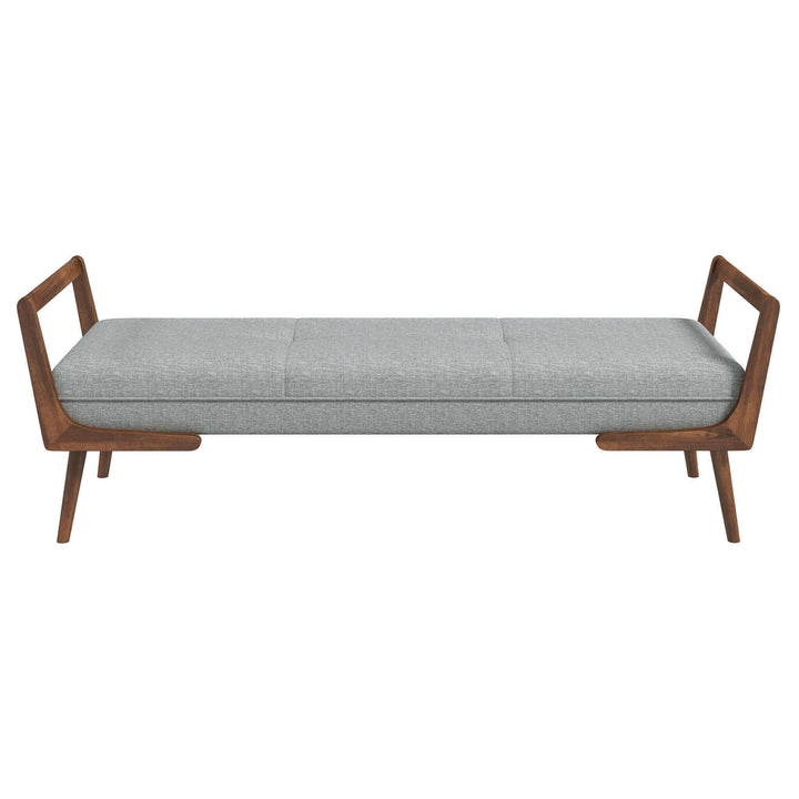 Cora Mid Century Modern Grey Fabric Bench.