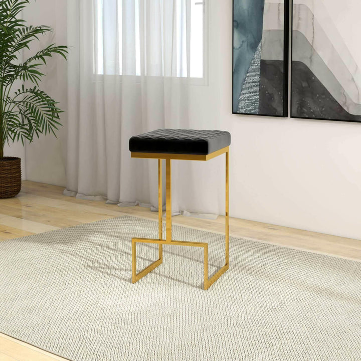 Joel Mid Century Modern Luxury Upholstered Stool.