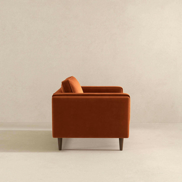 Amber Burnt Orange Velvet Lounge Chair.