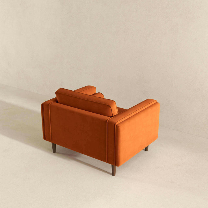 Amber Burnt Orange Velvet Lounge Chair.