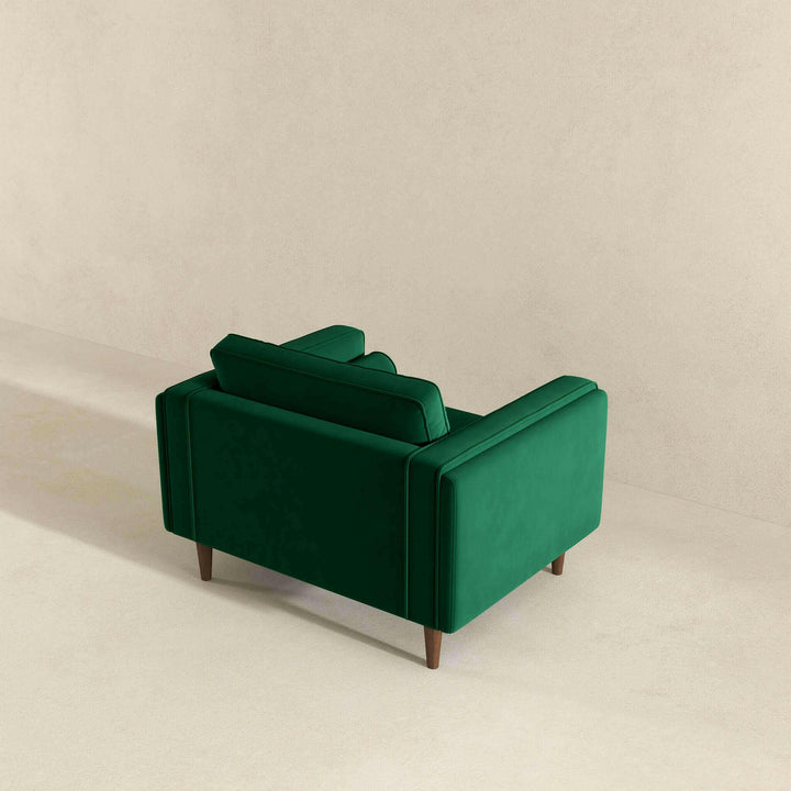 Amber Dark Green Velvet Lounge Chair.