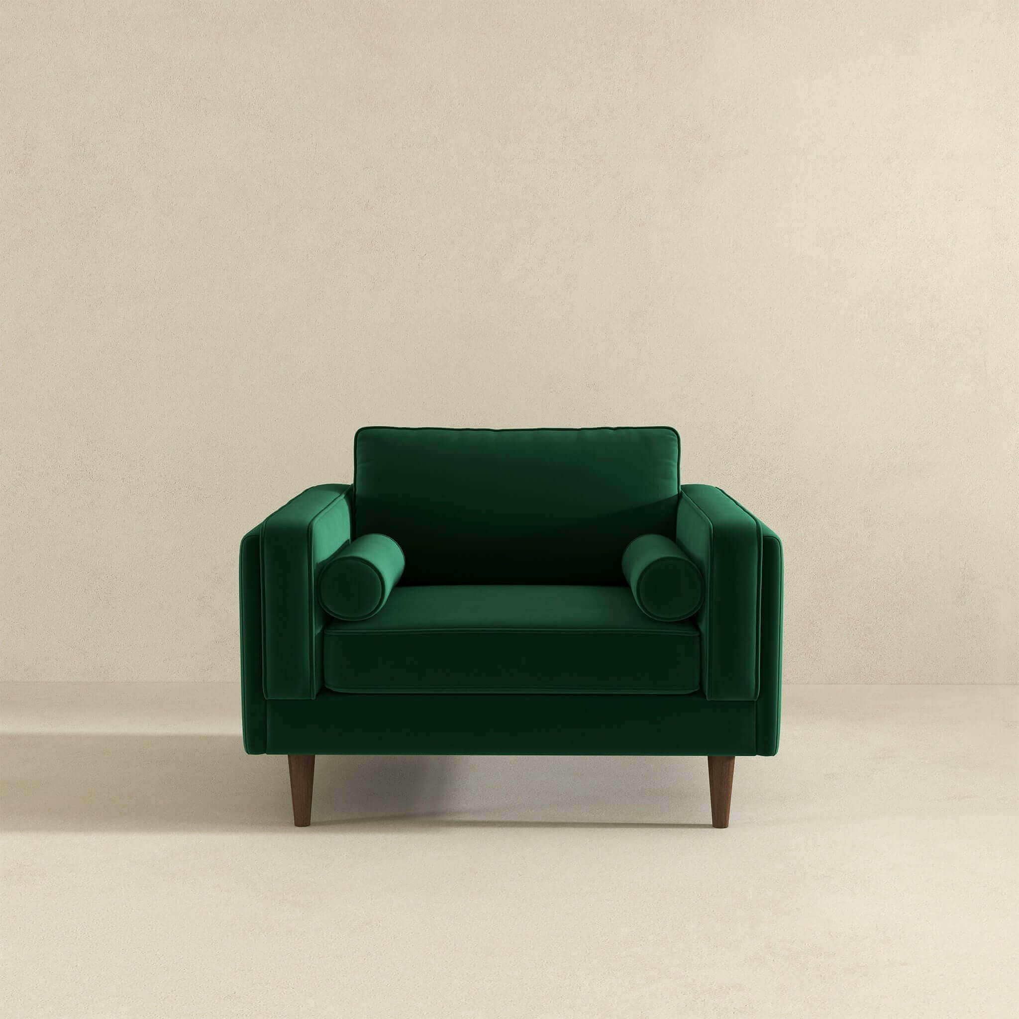 Amber Dark Green Velvet Lounge Chair.