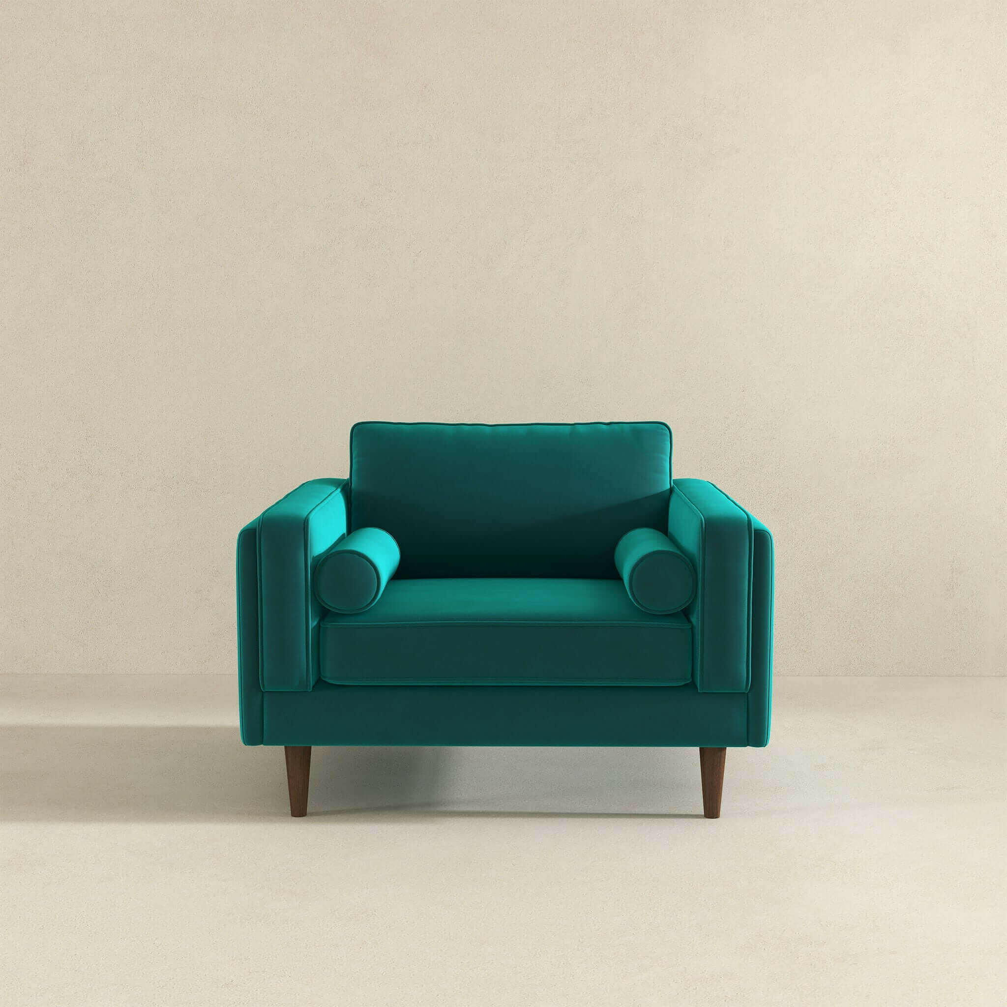 Amber Teal Velvet Lounge Chair.