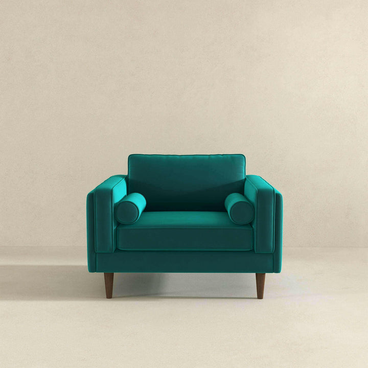 Amber Teal Velvet Lounge Chair.