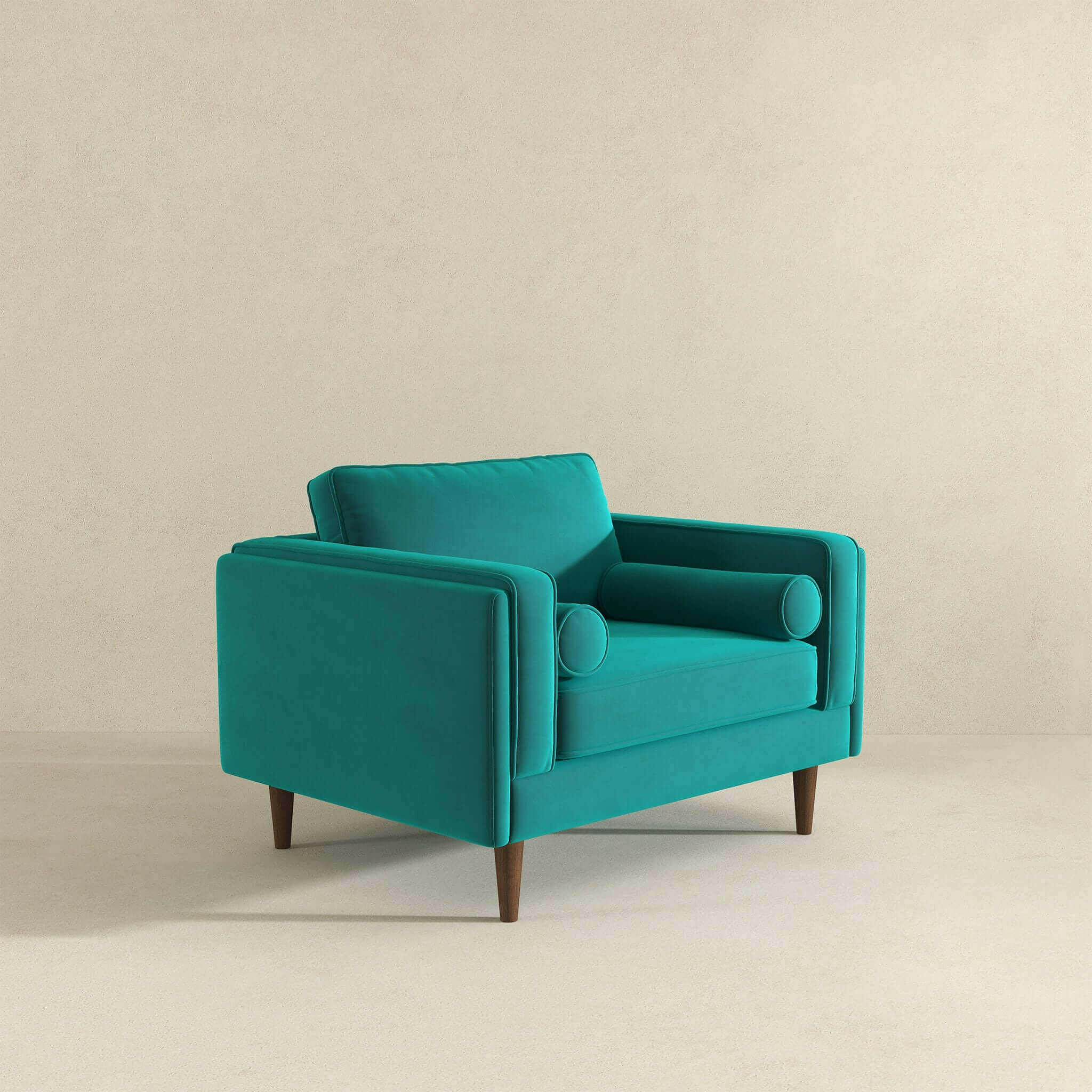 Amber Teal Velvet Lounge Chair.