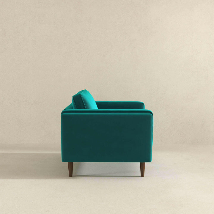 Amber Teal Velvet Lounge Chair.