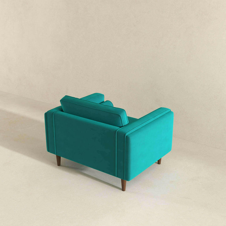 Amber Teal Velvet Lounge Chair.