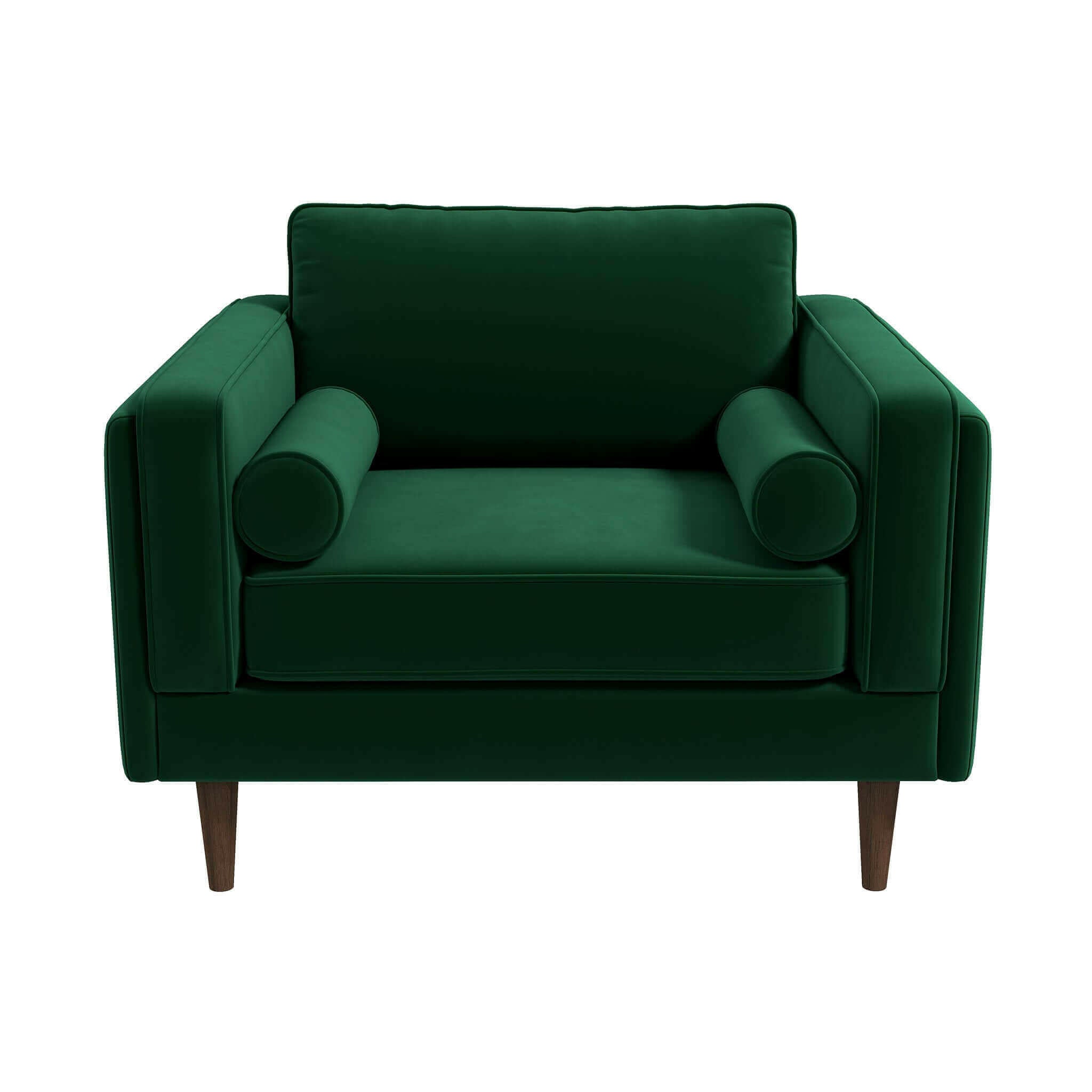 Amber Dark Green Velvet Lounge Chair.