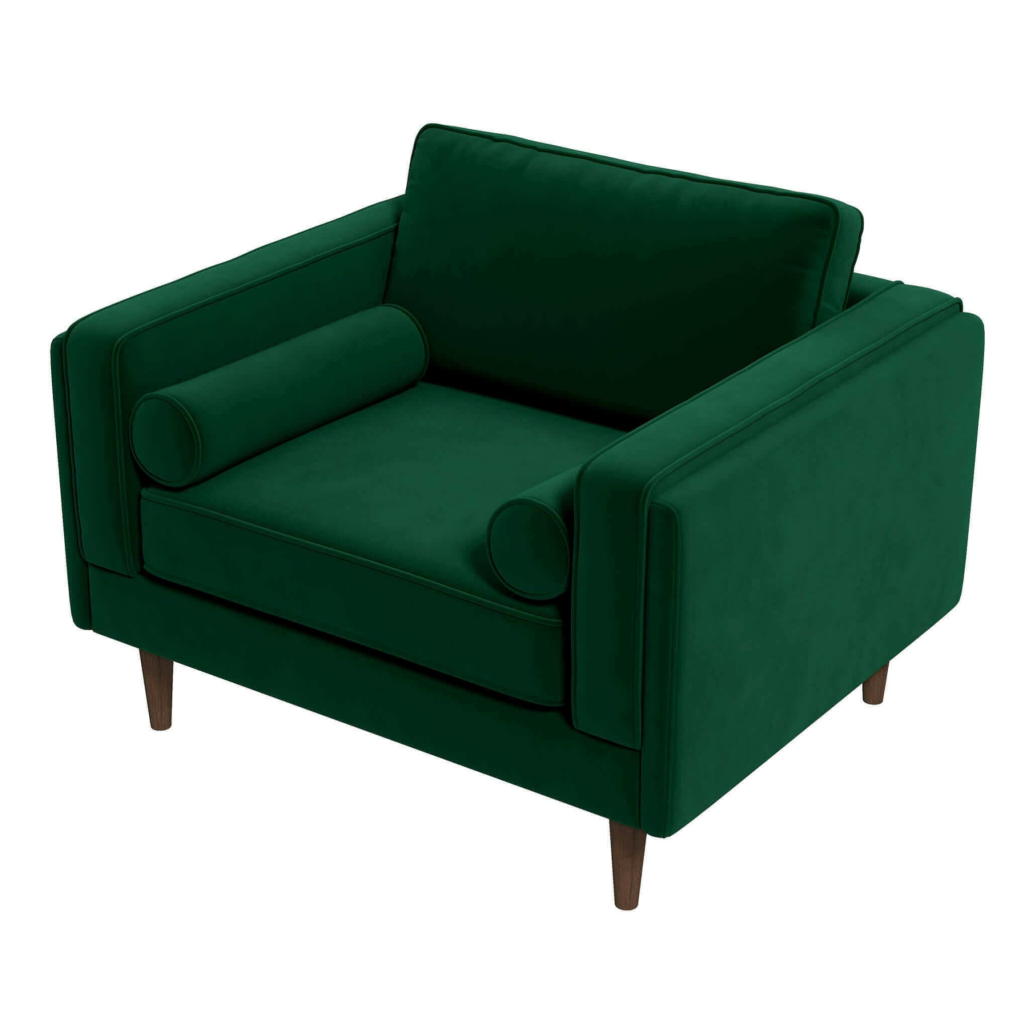 Amber Dark Green Velvet Lounge Chair.