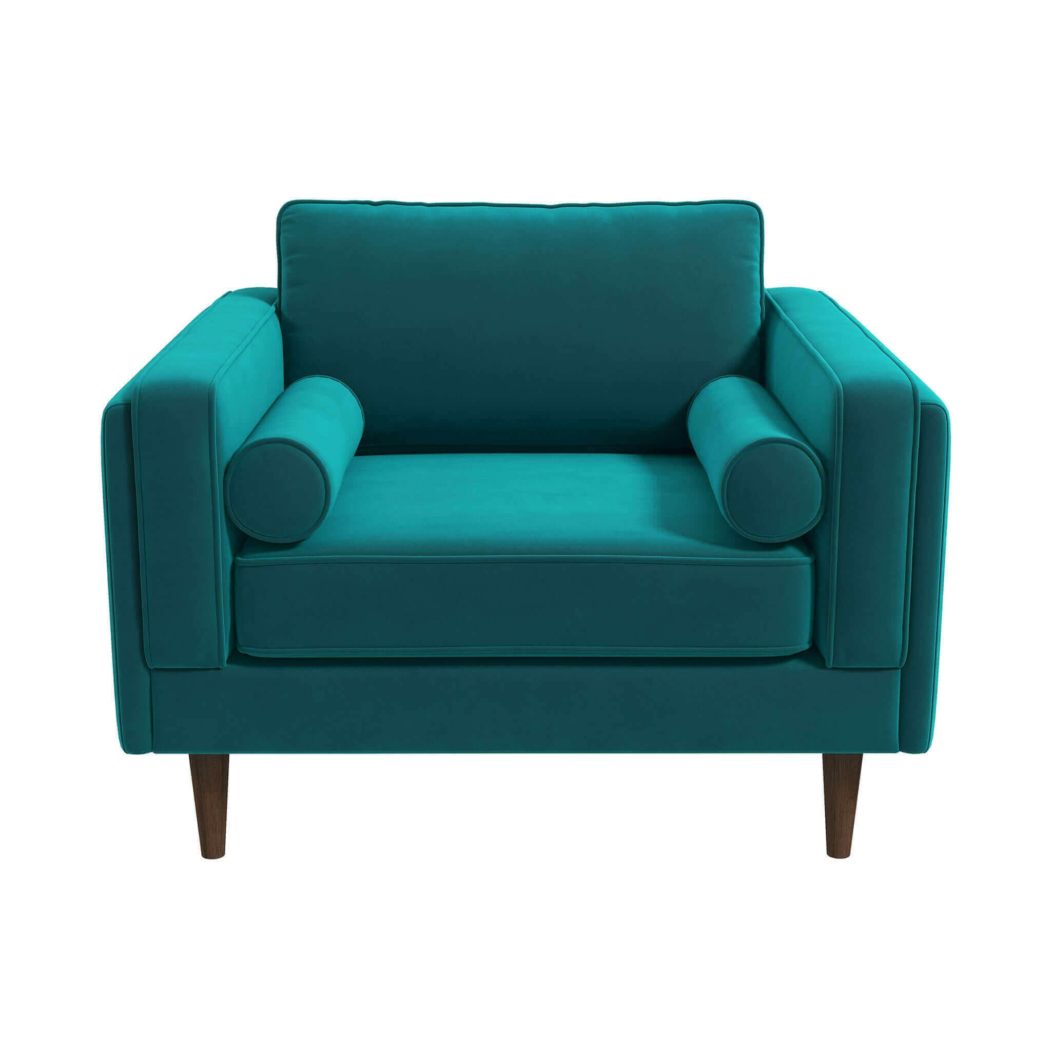 Amber Teal Velvet Lounge Chair.