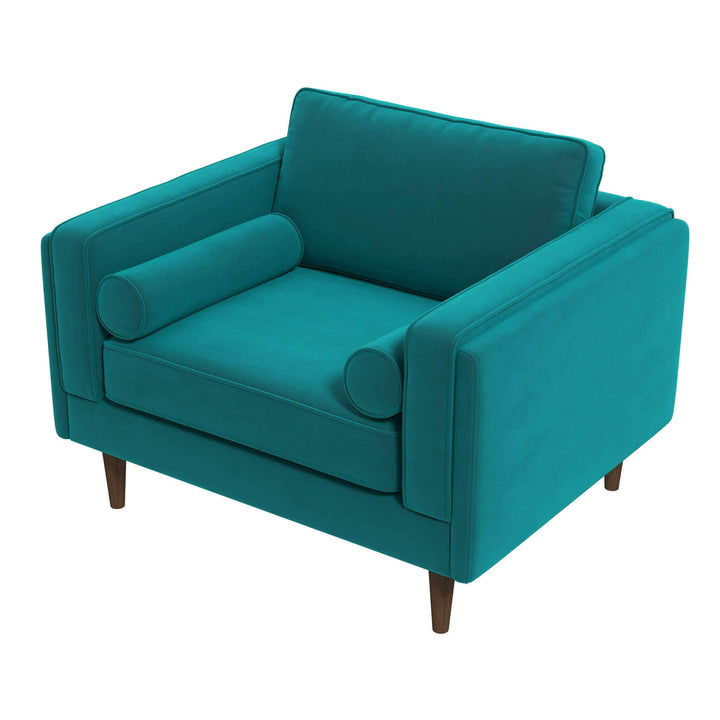 Amber Teal Velvet Lounge Chair.