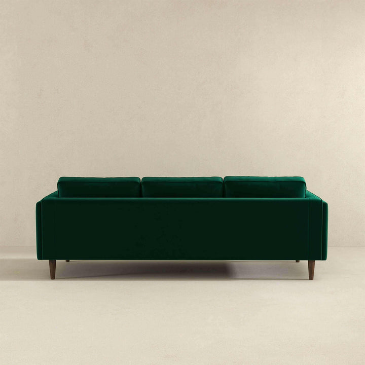 Amber Mid Century Modern Dark Green Luxury Modern Velvet Sofa.