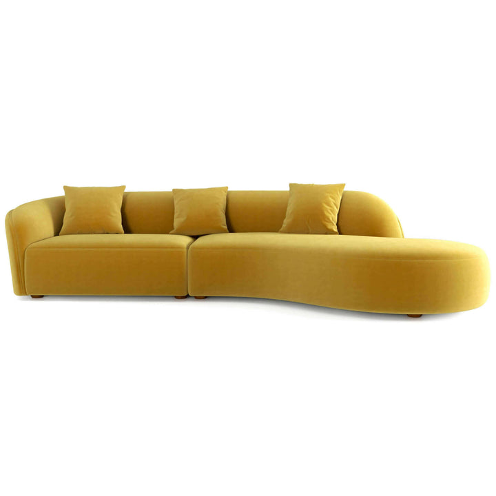 Elijah Japandi Style Curvy Sectional Sofa 126".