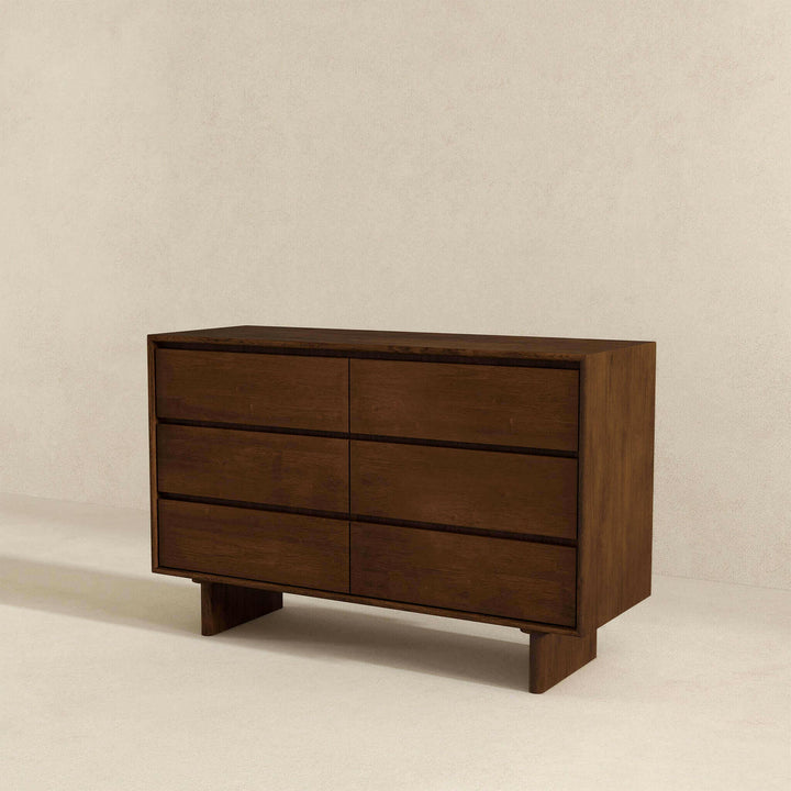 Dubrovnik Mid Century Modern Walnut Dresser With 6 Drawers.