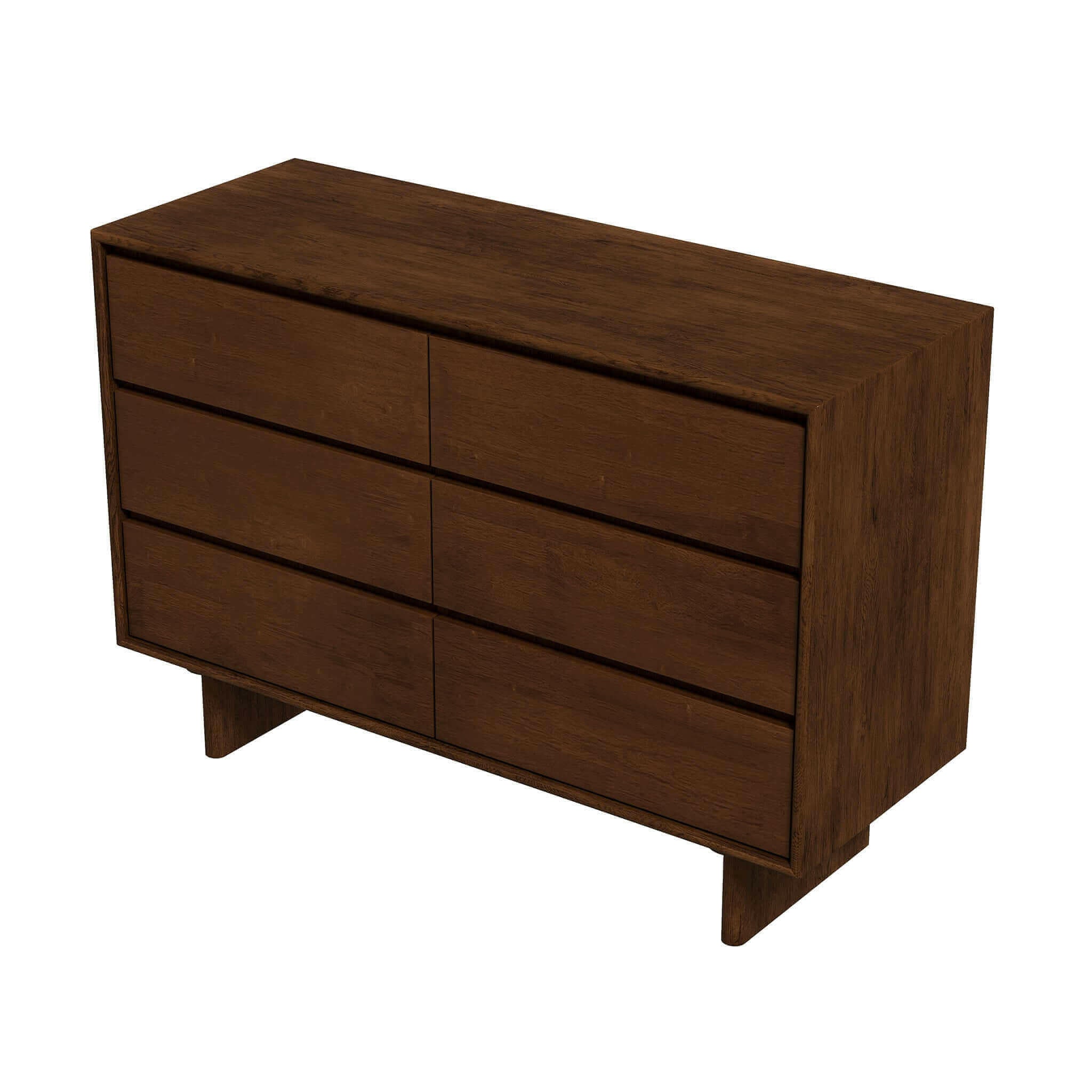 Dubrovnik Mid Century Modern Walnut Dresser With 6 Drawers.