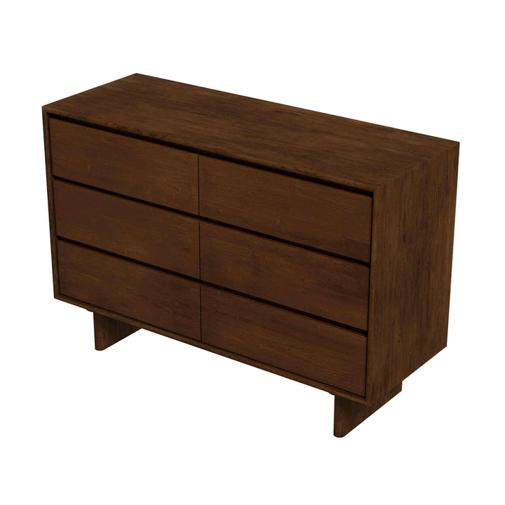 Dubrovnik Mid Century Modern Walnut Dresser With 6 Drawers.