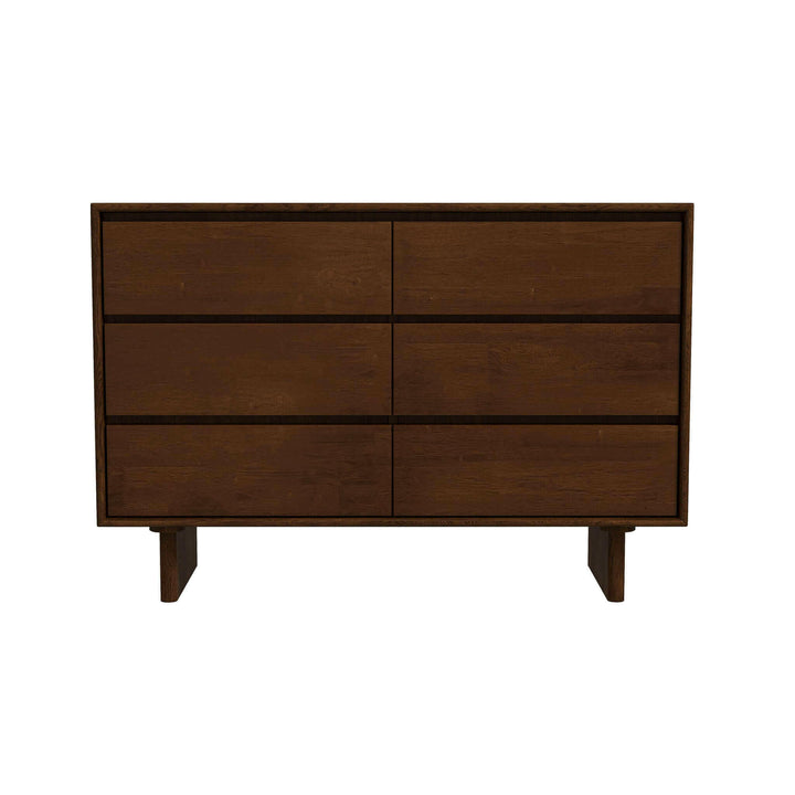 Dubrovnik Mid Century Modern Walnut Dresser With 6 Drawers.