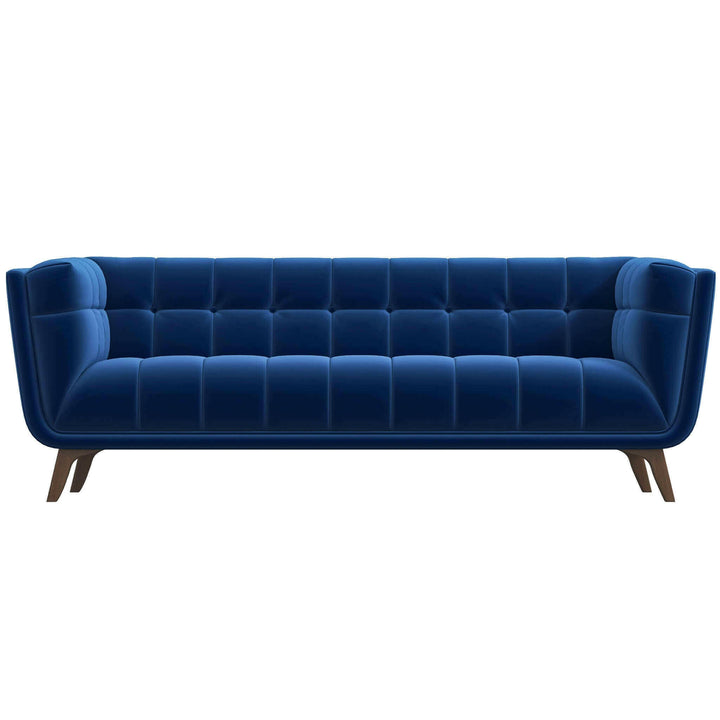 Addison Large Navy-Blue Velvet Sofa.