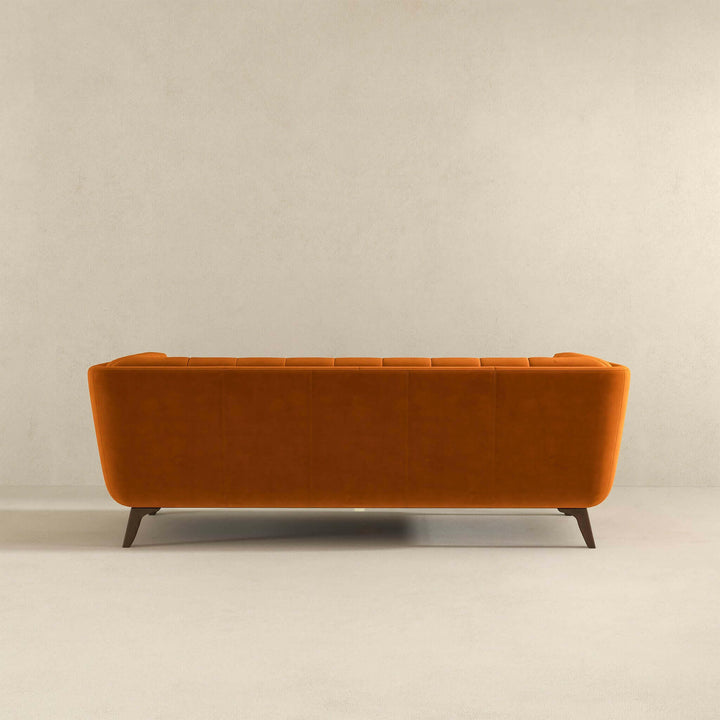 Addison Large Burnt-Orange Velvet Sofa.