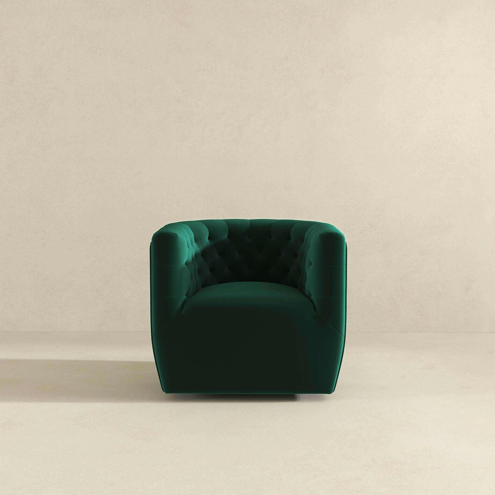 Delaney Green Velvet Swivel Chair.