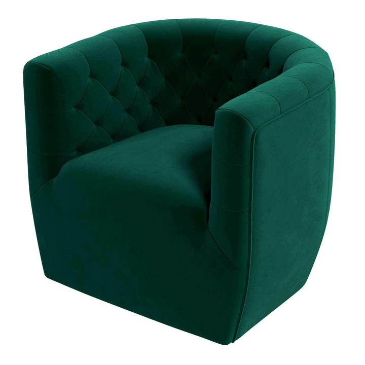 Delaney Green Velvet Swivel Chair.