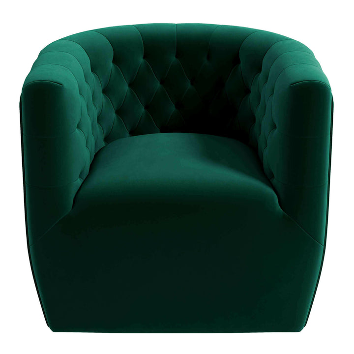 Delaney Green Velvet Swivel Chair.