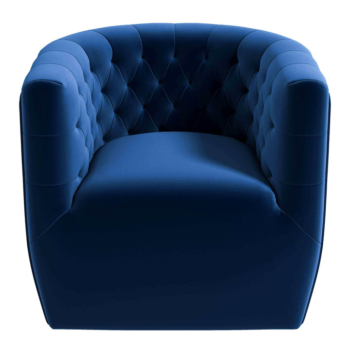 Delaney Dark Blue Velvet Swivel Chair.