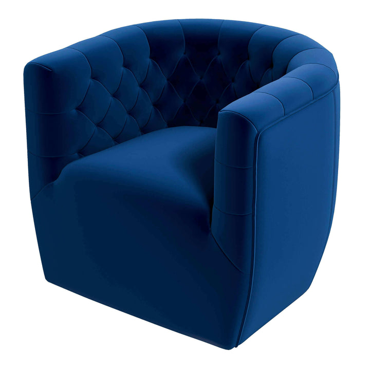 Delaney Dark Blue Velvet Swivel Chair.