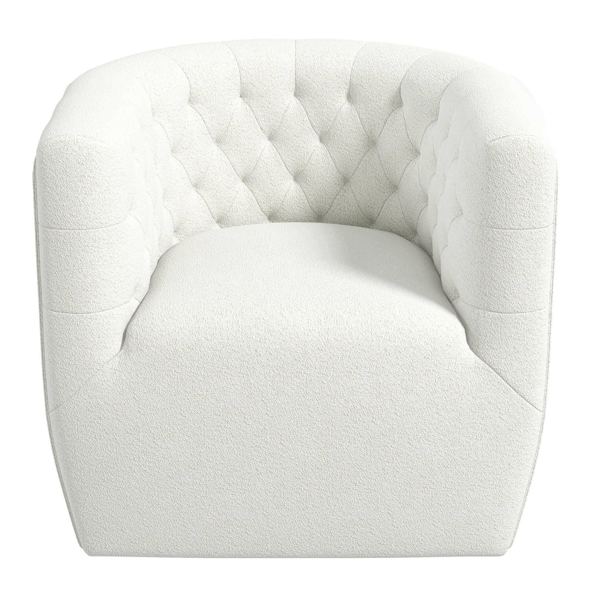 Delaney Cream Boucle Swivel Chair.