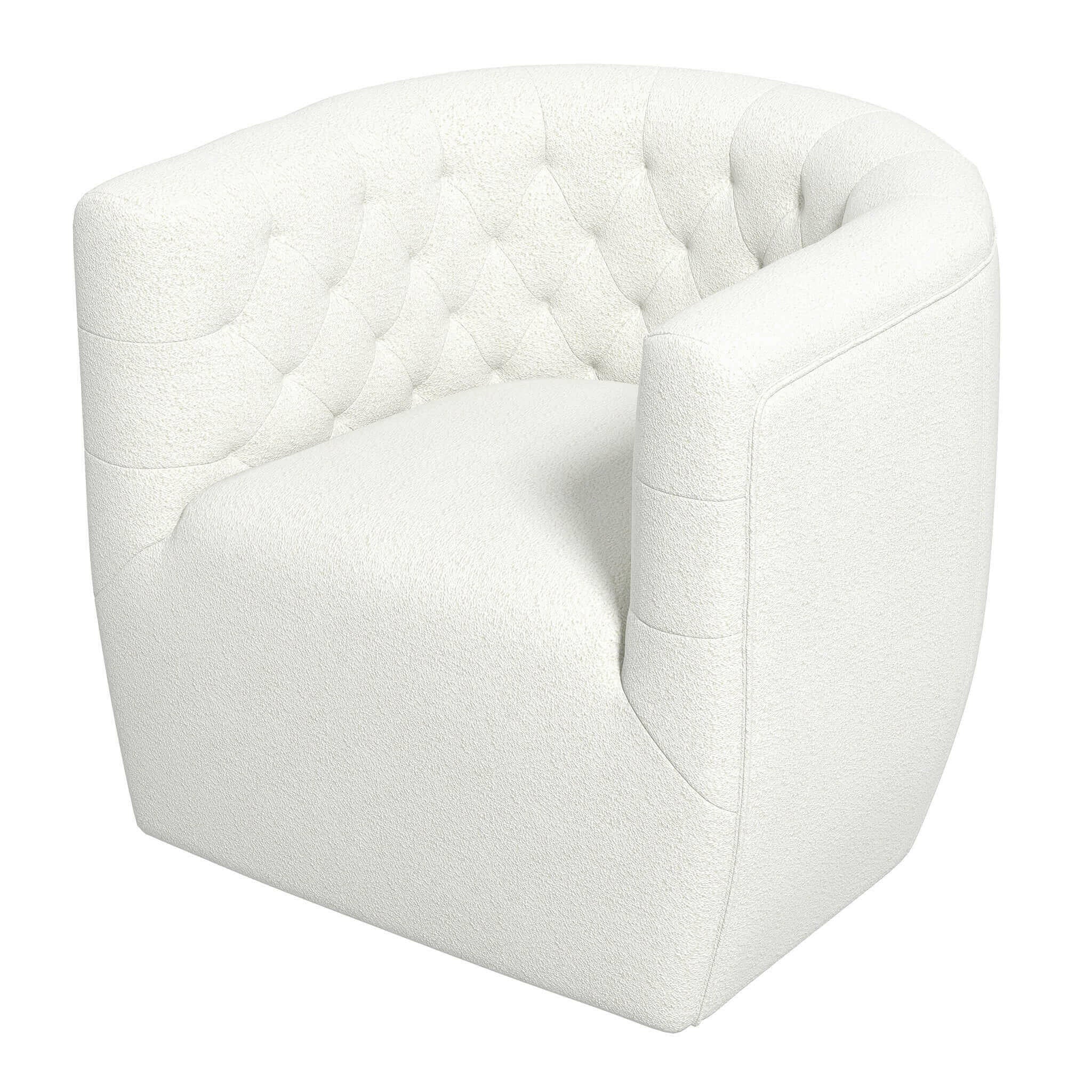 Delaney Cream Boucle Swivel Chair.