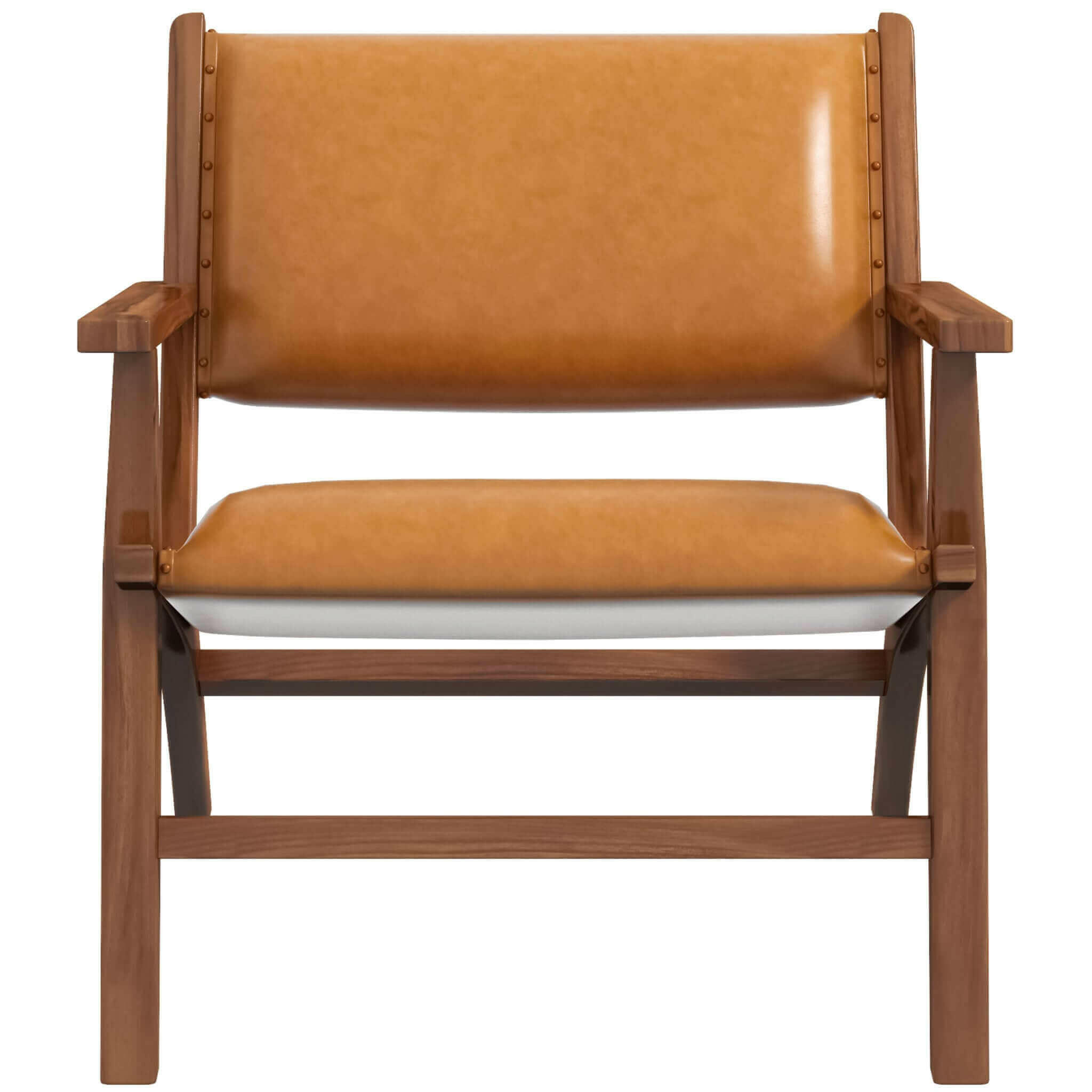 Hendrix Antique Tan Leather Arm Chair.