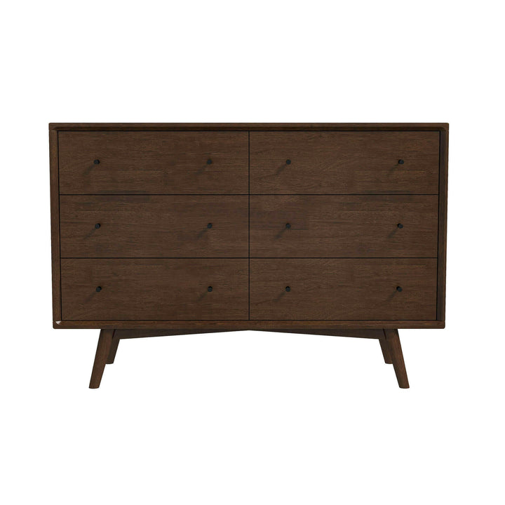 Mid Century Modern Walnut Dresser 6 Drawer.