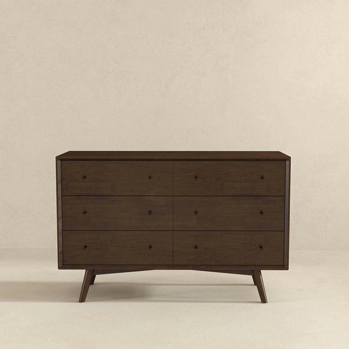 Mid Century Modern Walnut Dresser 6 Drawer.