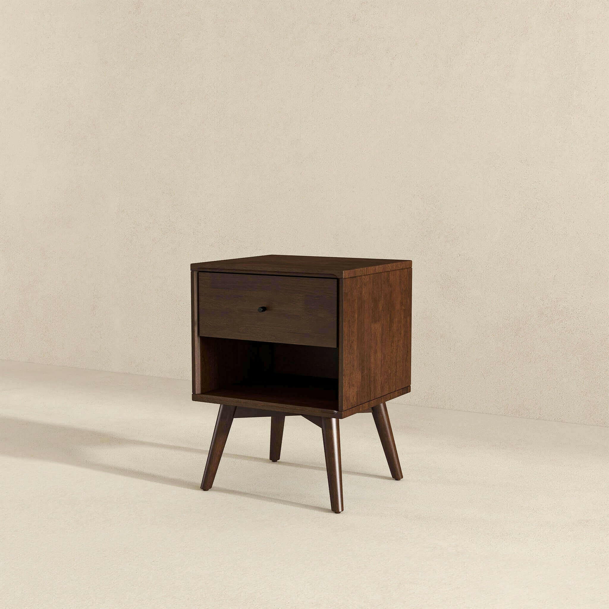 Caroline Mid Century Modern Style Night Stand 1-Drawer.