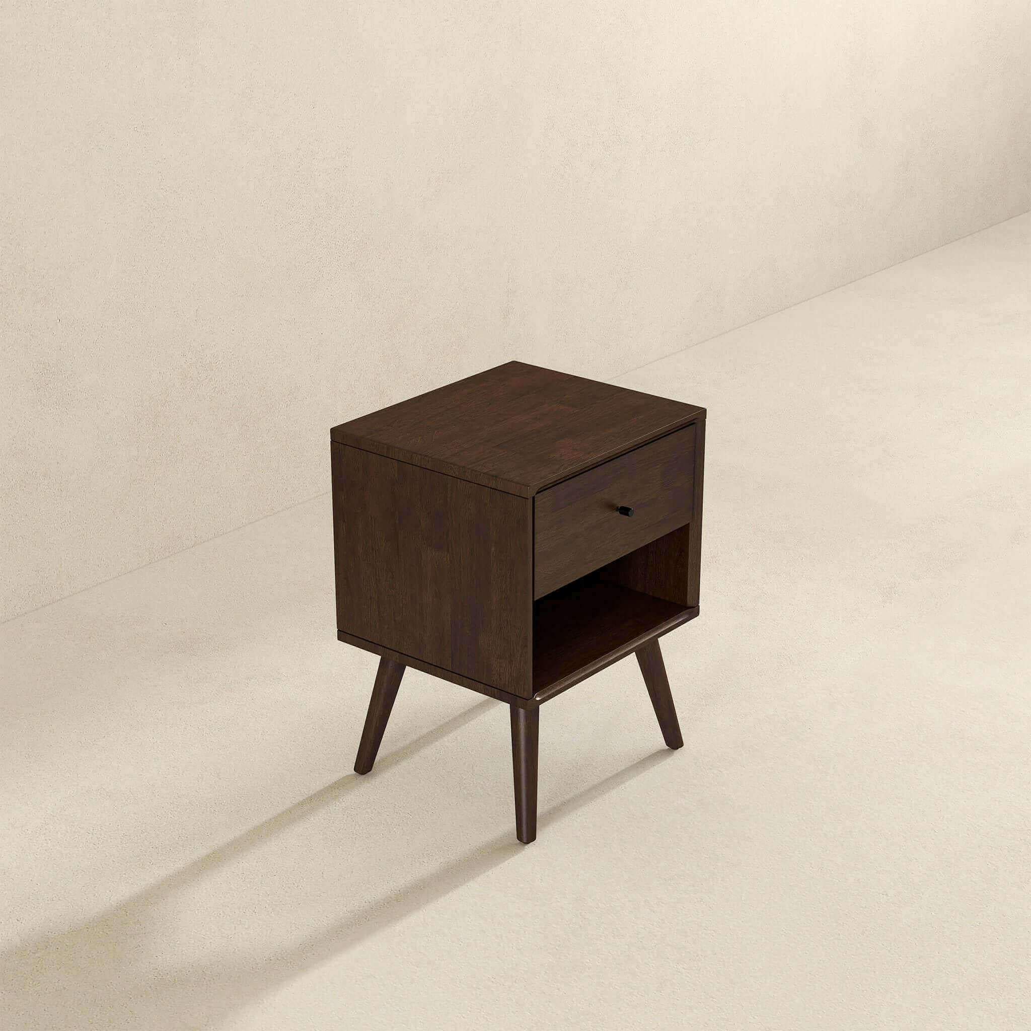 Caroline Mid Century Modern Style Night Stand 1-Drawer.