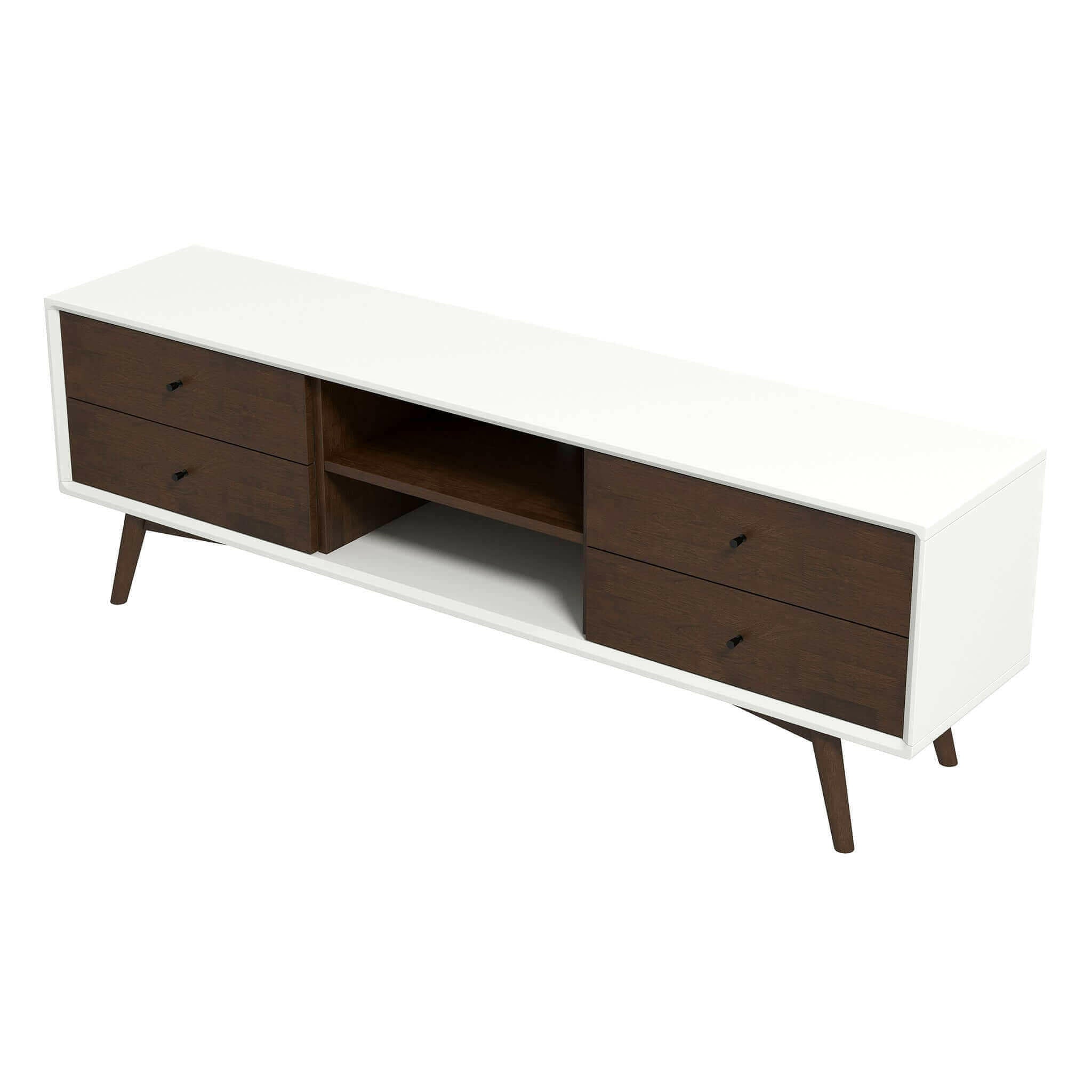 Caroline Walnut White TV Stand Up To 72".