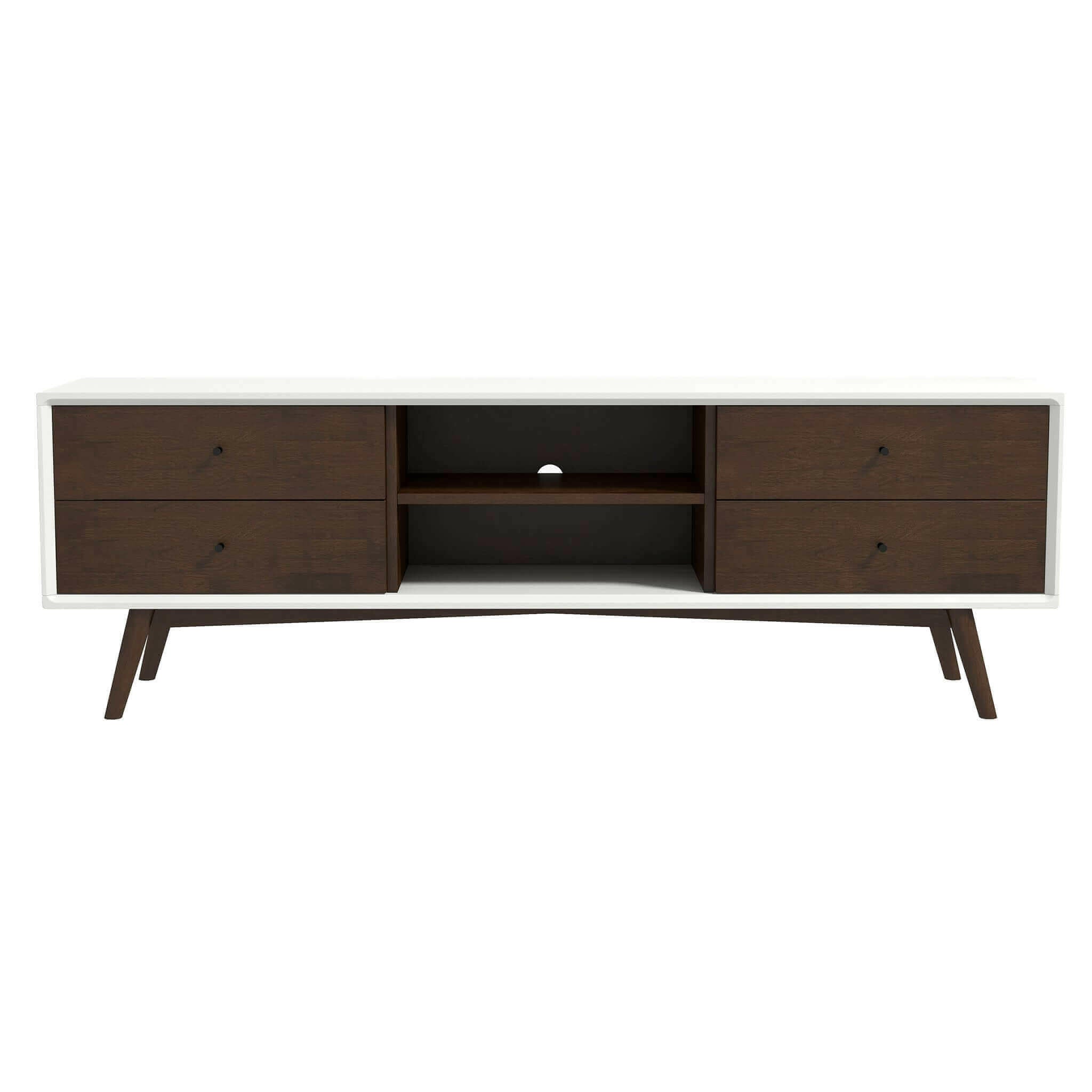 Caroline Walnut White TV Stand Up To 72".