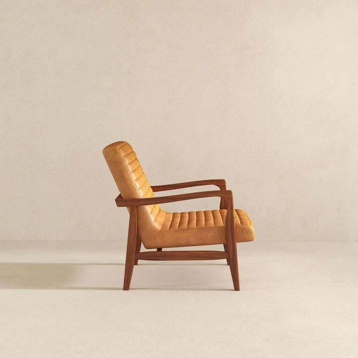 Micah Genuine Tan Leather Accent Chair.