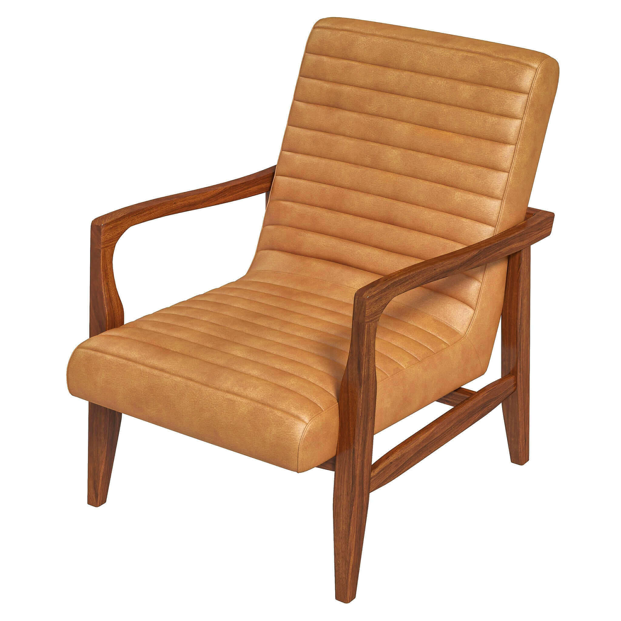 Micah Genuine Tan Leather Accent Chair.